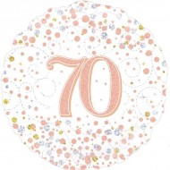 Sparkling Fizz Rose Gold 70th Birthday Balloon
